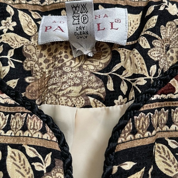 Adrianna Papell Floral Animal Print 100% Silk Button Down Jacket Women’s 16 - Picture 6 of 10